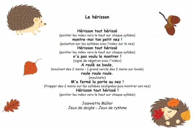hérisson tout hérissé.jeu de claves